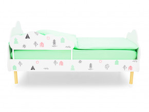 Кровать Stumpa Облако с бортиком рисунок Домики розовый, бирюзовый в Камышлове - kamyshlov.magazinmebel.ru | фото - изображение 3