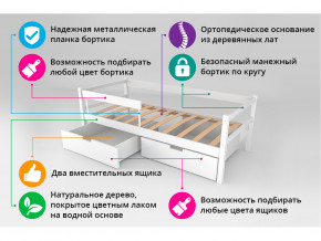 Кровать-тахта Svogen с ящиками и бортиком графит-белый в Камышлове - kamyshlov.magazinmebel.ru | фото - изображение 4