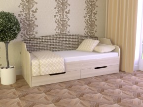 Кровать Юниор Тип 2 Микровелюр-плетенка светлая 800х1600 в Камышлове - kamyshlov.magazinmebel.ru | фото