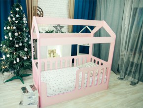 Кроватка-Домик без ящика розовая в Камышлове - kamyshlov.magazinmebel.ru | фото