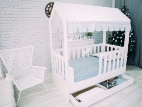 Кроватка-Домик с ящиком белая в Камышлове - kamyshlov.magazinmebel.ru | фото