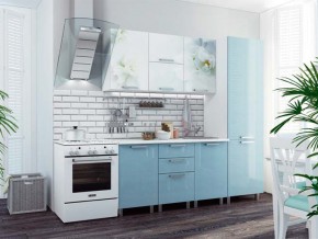 Кухня 2100 Бьянка голубые блестки в Камышлове - kamyshlov.magazinmebel.ru | фото