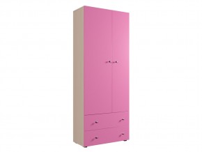 Шкаф ДМ 800 с 2 ящиками дуб млечный-розовый в Камышлове - kamyshlov.magazinmebel.ru | фото - изображение 1