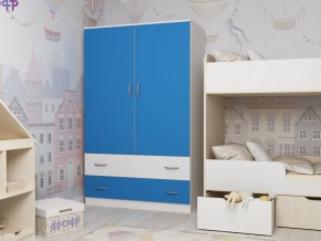 Шкаф двухстворчатый белый-голубой в Камышлове - kamyshlov.magazinmebel.ru | фото - изображение 1