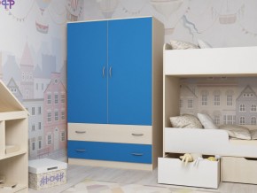 Шкаф двухстворчатый дуб молочный-голубой в Камышлове - kamyshlov.magazinmebel.ru | фото - изображение 1